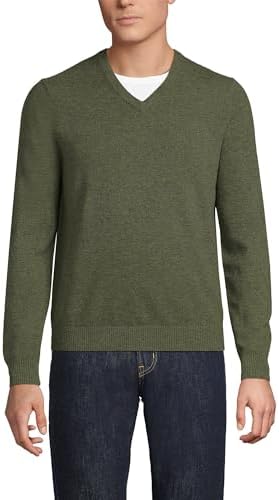 Lands' End Men's Long Sleeve Fine Gauge Cotton Quarter Zip Sweater